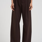 Pantaloni a gamba larga donna C3104 W0206BROWN THE LATEST 