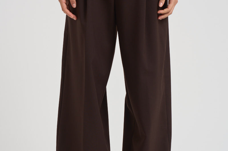 Pantaloni a gamba larga donna C3104 W0206BROWN THE LATEST 