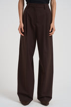 Pantaloni a gamba larga donna C3104 W0206BROWN THE LATEST 