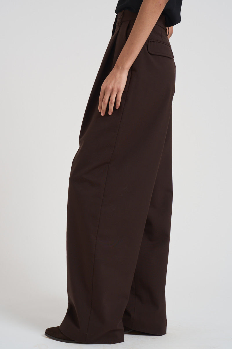 Pantaloni a gamba larga donna C3104 W0206BROWN THE LATEST 