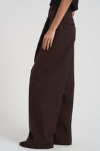 Pantaloni a gamba larga donna C3104 W0206BROWN THE LATEST 