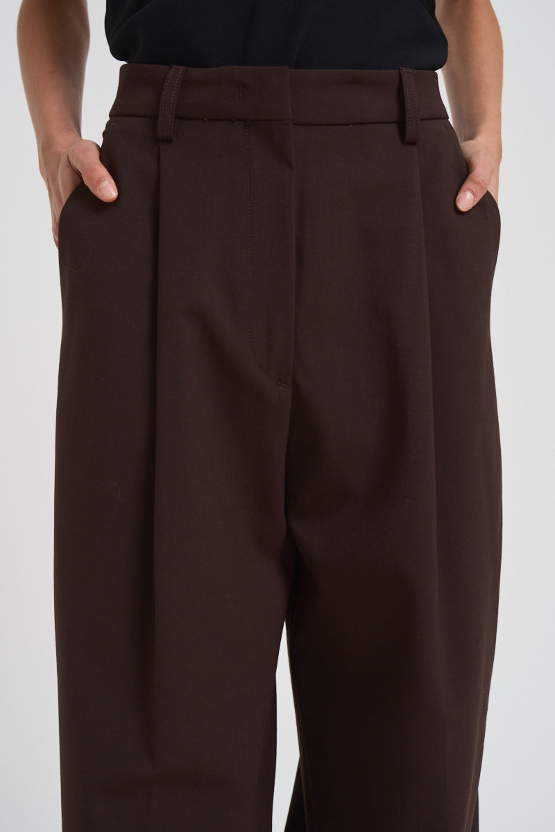 Pantaloni a gamba larga donna C3104 W0206BROWN THE LATEST 