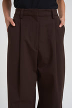 Pantaloni a gamba larga donna C3104 W0206BROWN THE LATEST 