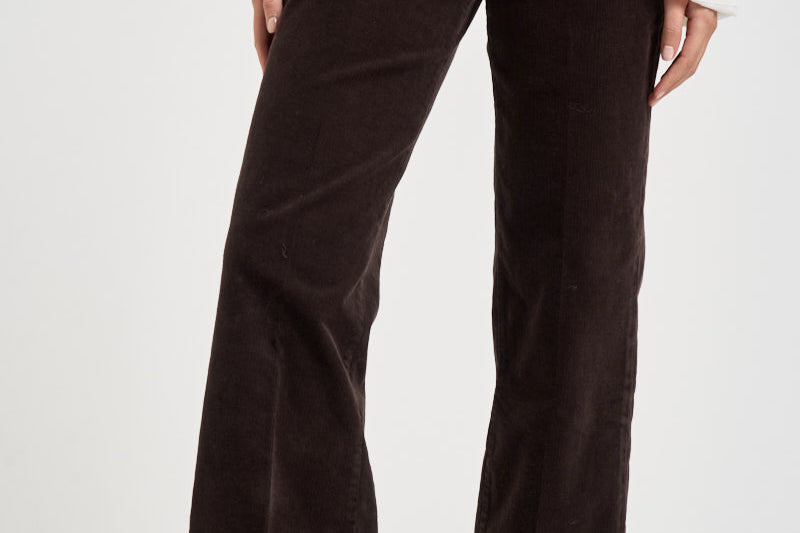 Pantaloni donna in velluto a coste marrone scuro 7U4N0V64 1LP 7 for all Mankind 