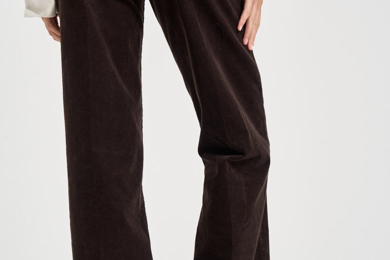 Pantaloni donna in velluto a coste marrone scuro 7U4N0V64 1LP 7 for all Mankind 