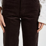Pantaloni donna in velluto a coste marrone scuro 7U4N0V64 1LP 7 for all Mankind 