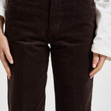 Pantaloni donna in velluto a coste marrone scuro 7U4N0V64 1LP 7 for all Mankind 