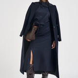 Cappotto donna lungo monopetto blu notte EOS DEBORA21BLU ACCADEMIE TESSILI 