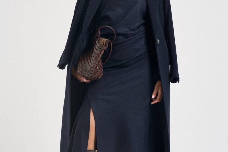 Cappotto donna lungo monopetto blu notte EOS DEBORA21BLU ACCADEMIE TESSILI 