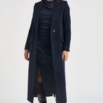 Cappotto donna lungo monopetto blu notte EOS DEBORA21BLU ACCADEMIE TESSILI 