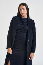Cappotto donna lungo monopetto blu notte EOS DEBORA21BLU ACCADEMIE TESSILI 