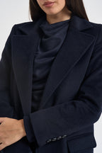 Cappotto donna lungo monopetto blu notte EOS DEBORA21BLU ACCADEMIE TESSILI 