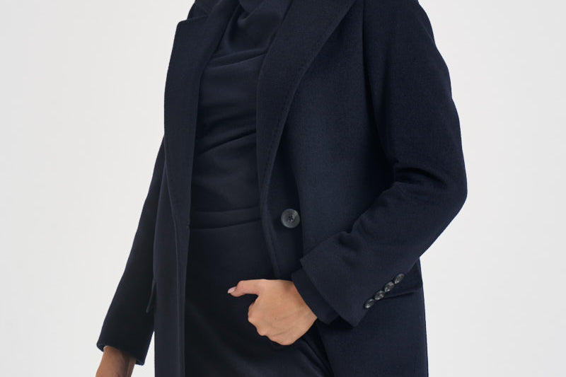 Cappotto donna lungo monopetto blu notte EOS DEBORA21BLU ACCADEMIE TESSILI 