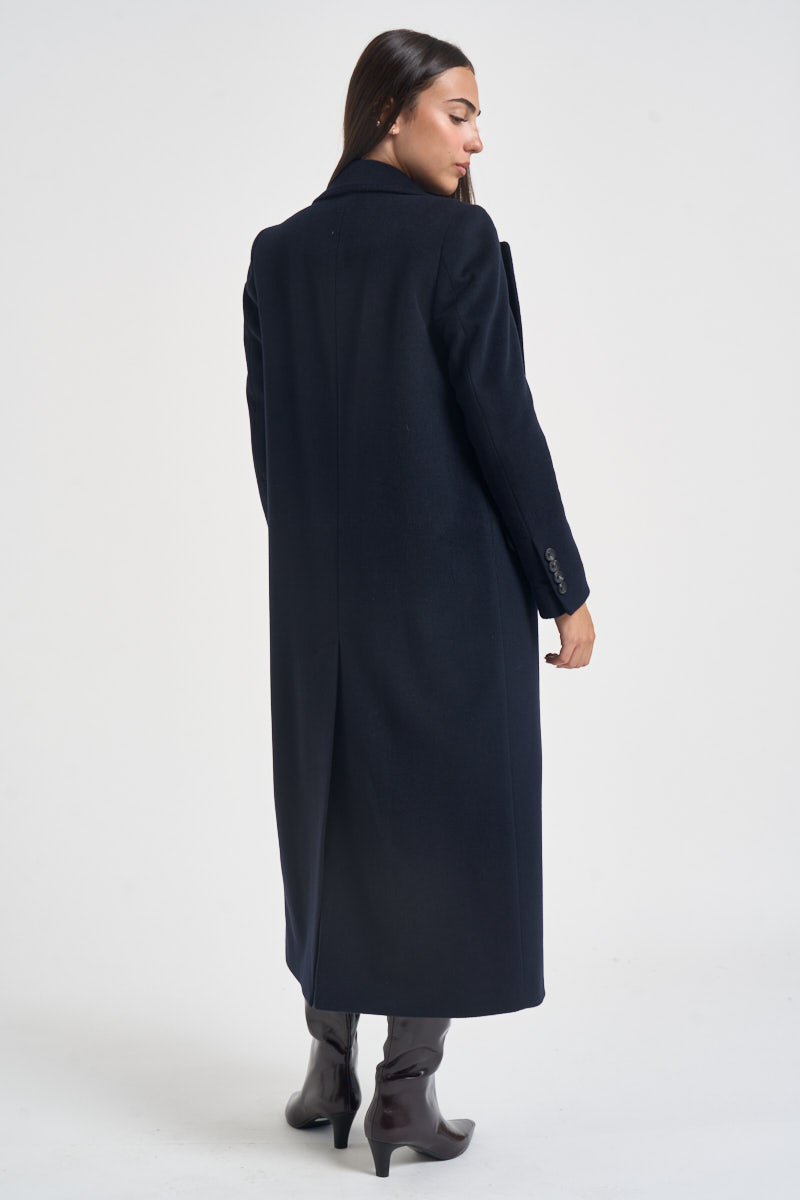 Cappotto donna lungo monopetto blu notte EOS DEBORA21BLU ACCADEMIE TESSILI 