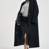 Cappotto donna lungo monopetto nero EOS DEBORA21NERO ACCADEMIE TESSILI 