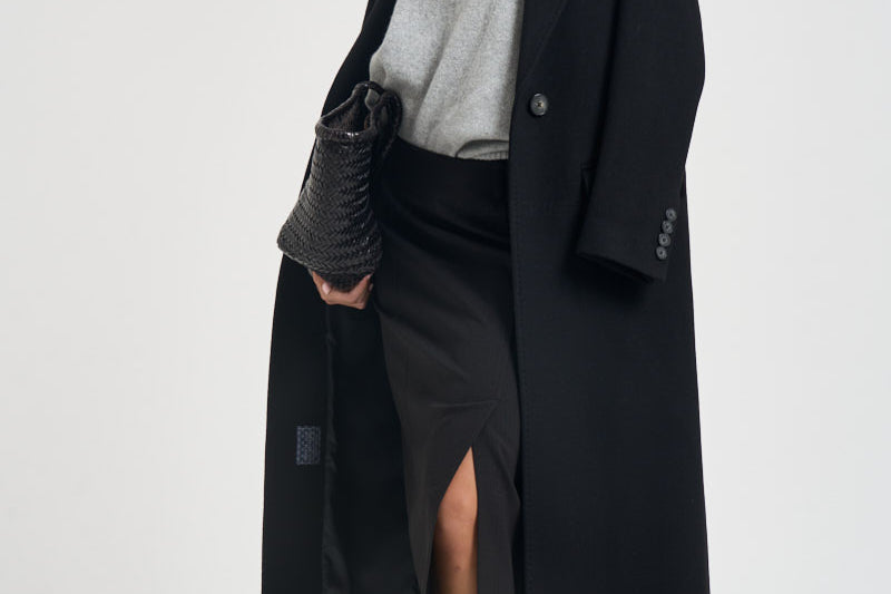 Cappotto donna lungo monopetto nero EOS DEBORA21NERO ACCADEMIE TESSILI 