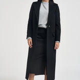 Cappotto donna lungo monopetto nero EOS DEBORA21NERO ACCADEMIE TESSILI 