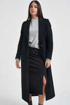 Cappotto donna lungo monopetto nero EOS DEBORA21NERO ACCADEMIE TESSILI 