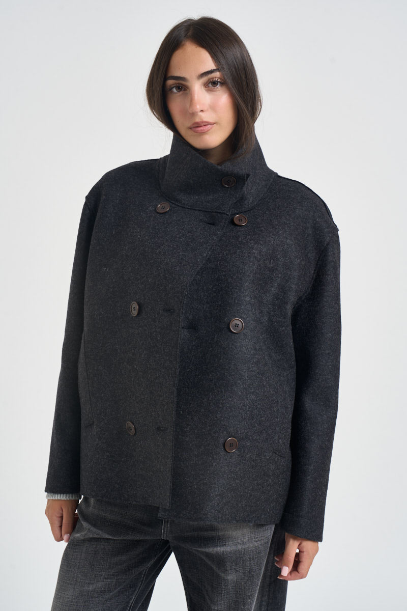 Picot donna corto over antracite FREIA LANA JERSEYANTRACITE104 ACCADEMIE TESSILI 