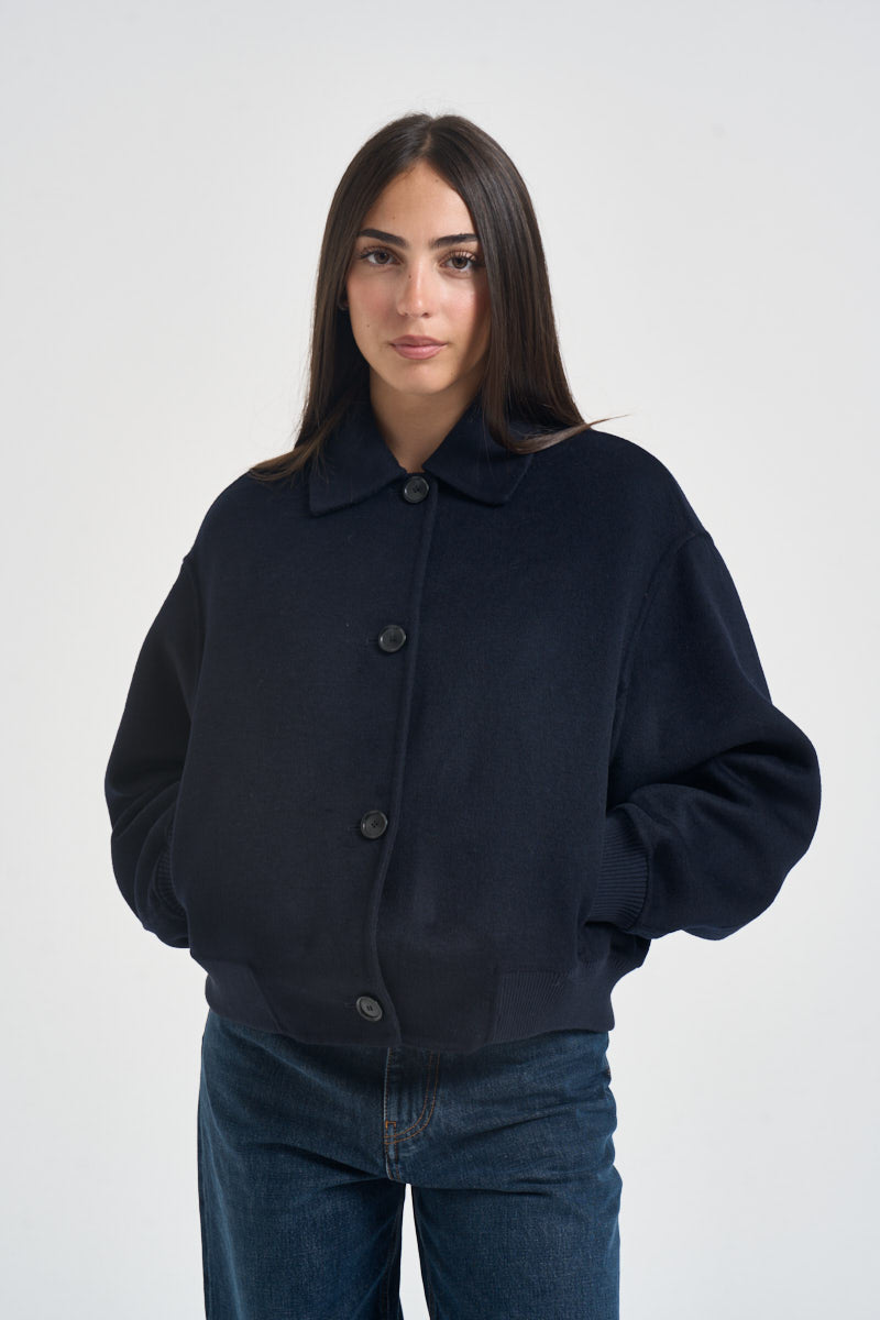 Cappotto donna corto blu navy GRETA NAVY ACCADEMIE TESSILI 