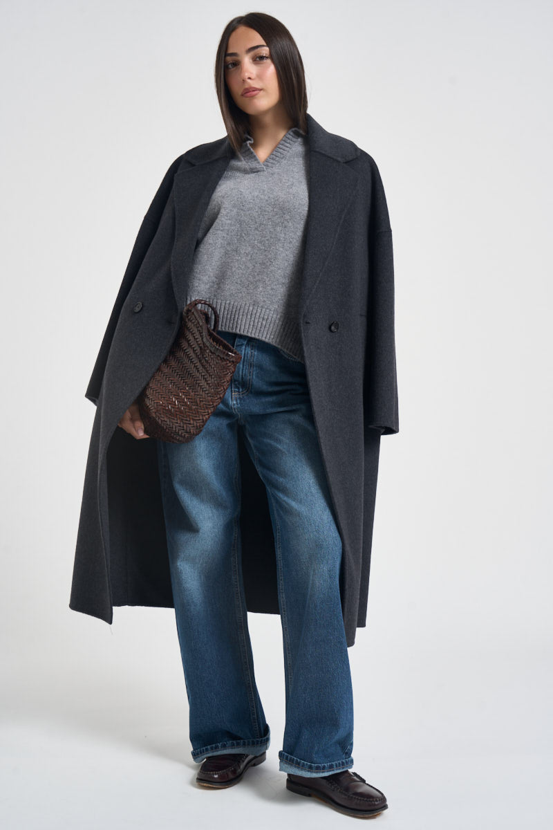 Cappotto donna lungo grigio antracite JESSICA ANTRACITE ACCADEMIE TESSILI 