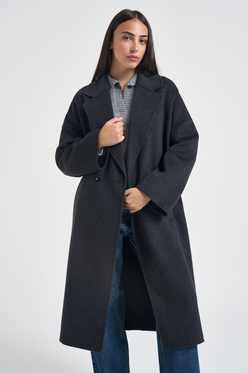 Cappotto donna lungo grigio antracite JESSICA ANTRACITE ACCADEMIE TESSILI 