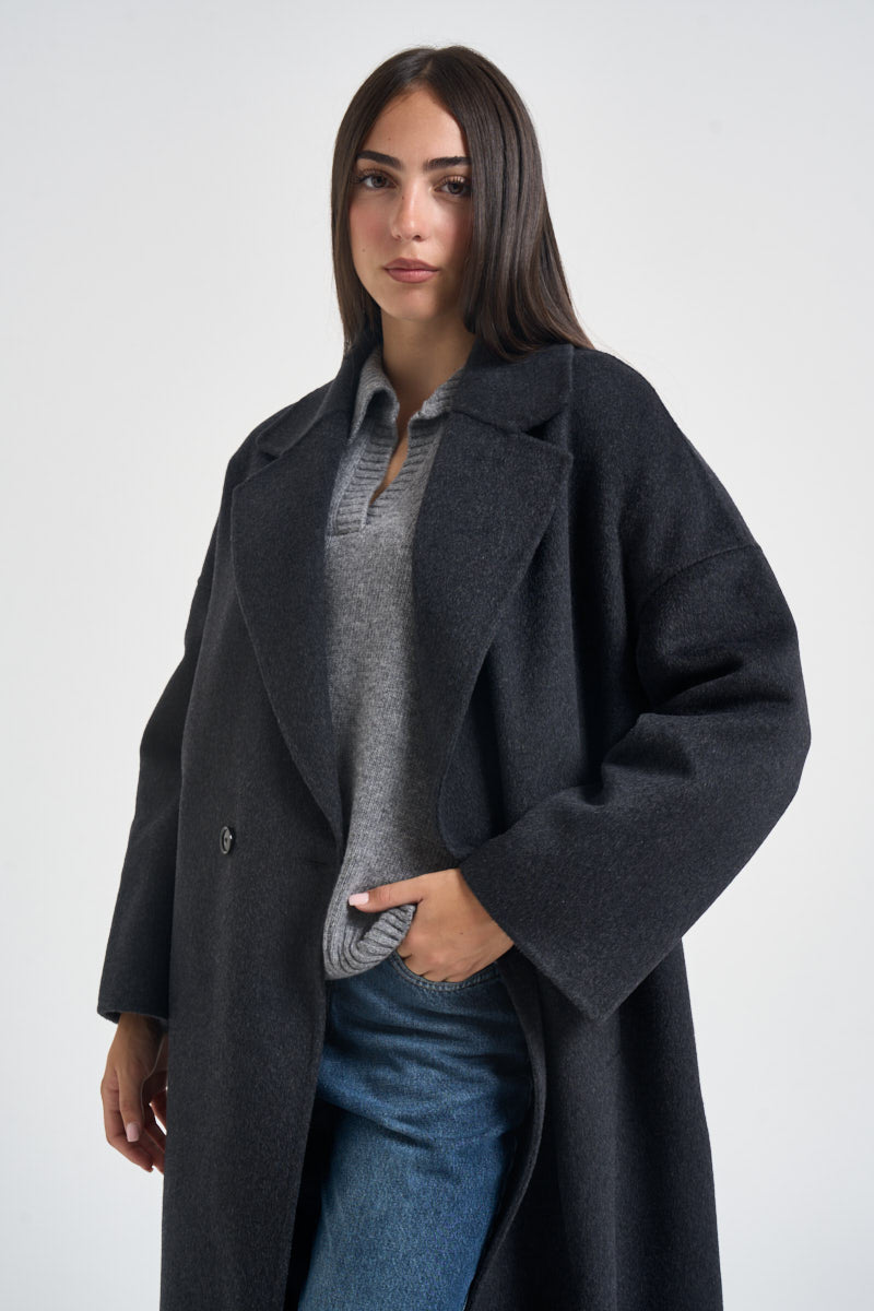 Cappotto donna lungo grigio antracite JESSICA ANTRACITE ACCADEMIE TESSILI 
