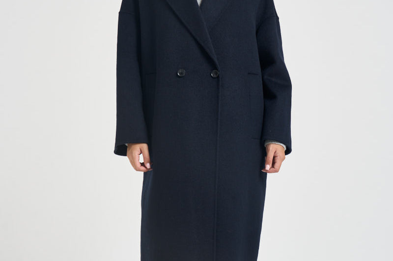 Cappotto donna lungo blu navy JESSICA NAVY ACCADEMIE TESSILI 