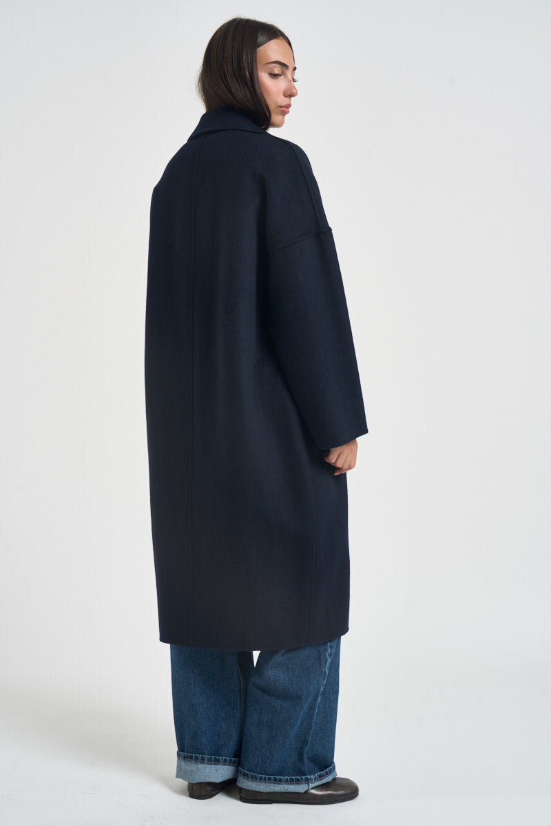 Cappotto donna lungo blu navy JESSICA NAVY ACCADEMIE TESSILI 