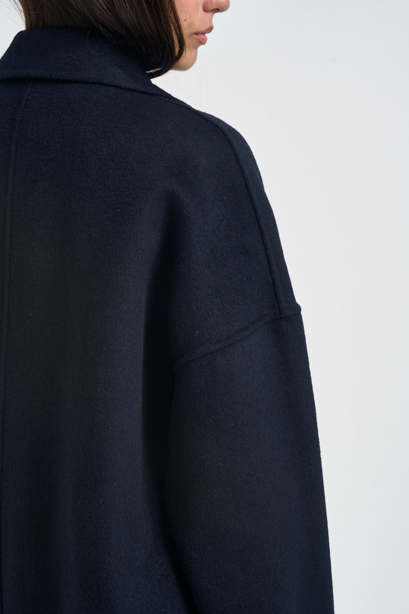 Cappotto donna lungo blu navy JESSICA NAVY ACCADEMIE TESSILI 