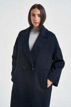 Cappotto donna lungo blu navy JESSICA NAVY ACCADEMIE TESSILI 
