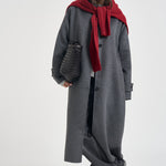Cappotto donna Kira monopetto lungo antracite KIRA DARKGREY ACCADEMIE TESSILI 