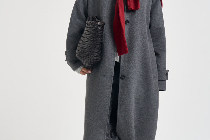 Cappotto donna Kira monopetto lungo antracite KIRA DARKGREY ACCADEMIE TESSILI 