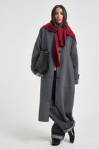 Cappotto donna Kira monopetto lungo antracite KIRA DARKGREY ACCADEMIE TESSILI 