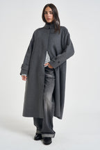 Cappotto donna Kira monopetto lungo antracite KIRA DARKGREY ACCADEMIE TESSILI 