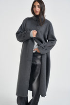 Cappotto donna Kira monopetto lungo antracite KIRA DARKGREY ACCADEMIE TESSILI 