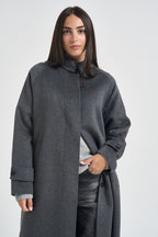 Cappotto donna Kira monopetto lungo antracite KIRA DARKGREY ACCADEMIE TESSILI 