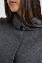Cappotto donna Kira monopetto lungo antracite KIRA DARKGREY ACCADEMIE TESSILI 