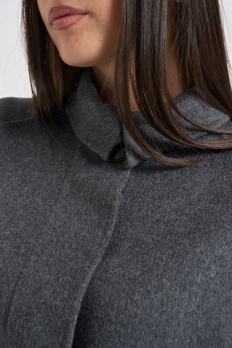 Cappotto donna Kira monopetto lungo antracite KIRA DARKGREY ACCADEMIE TESSILI 