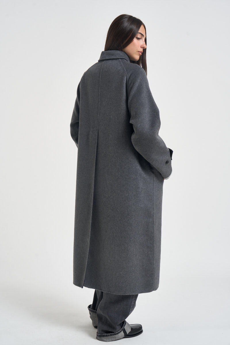 Cappotto donna Kira monopetto lungo antracite KIRA DARKGREY ACCADEMIE TESSILI 