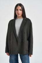 Blazer donna doppiopetto verde oliva MERYL DARKGREEN ACCADEMIE TESSILI 