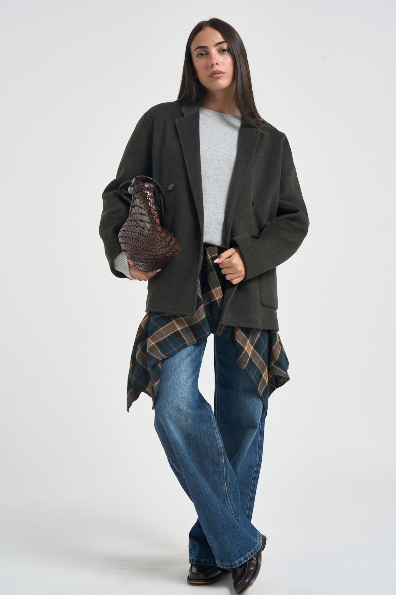 Blazer donna doppiopetto verde oliva MERYL DARKGREEN ACCADEMIE TESSILI 