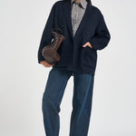 Cappotto donna corto doppiopetto blu navy MERYL NAVY ACCADEMIE TESSILI 