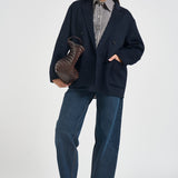 Cappotto donna corto doppiopetto blu navy MERYL NAVY ACCADEMIE TESSILI 