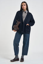 Cappotto donna corto doppiopetto blu navy MERYL NAVY ACCADEMIE TESSILI 