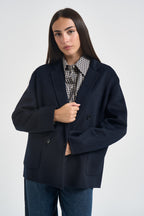 Cappotto donna corto doppiopetto blu navy MERYL NAVY ACCADEMIE TESSILI 