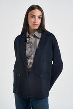 Cappotto donna corto doppiopetto blu navy MERYL NAVY ACCADEMIE TESSILI 