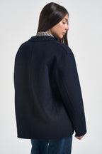 Cappotto donna corto doppiopetto blu navy MERYL NAVY ACCADEMIE TESSILI 