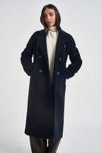 Cappotto donna lungo doppiopetto blu notte MYRNA DEBORA21BLU ACCADEMIE TESSILI 