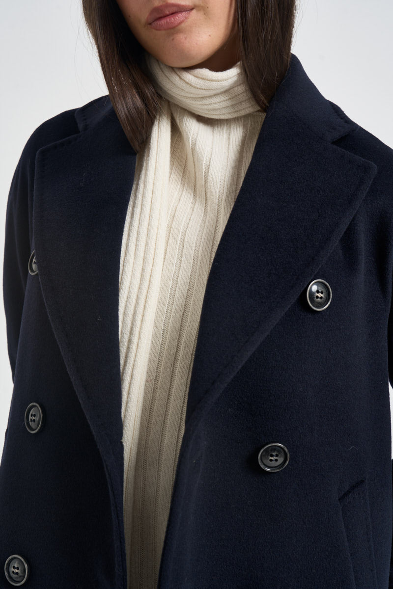 Cappotto donna lungo doppiopetto blu notte MYRNA DEBORA21BLU ACCADEMIE TESSILI 